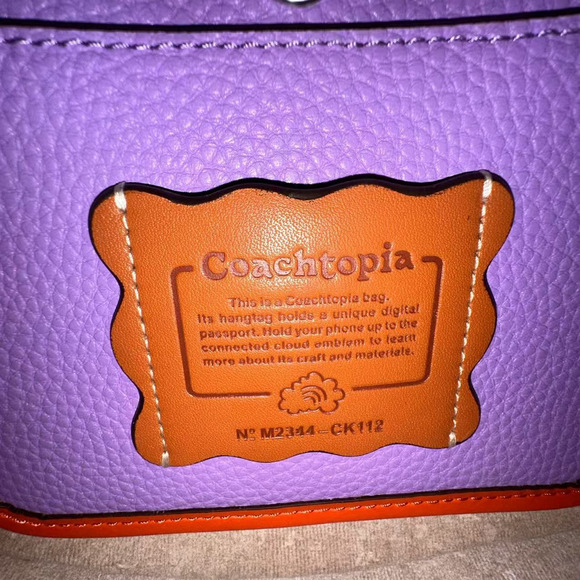 Coach Ergo Bag In Coachtopia Leather Shoulder CK112 Iris Sun Orange Rainbow NWT - Picture 7 of 7